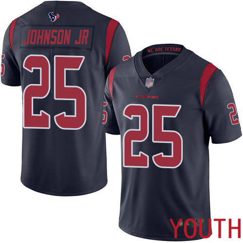 Houston Texans Limited Navy Blue Youth Duke Johnson Jr Jersey NFL Football #25 Rush Vapor Untouchable